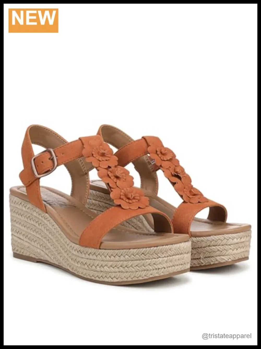 Wedge Sandals Open Toe Floral Strappy Buckle Ankle Strap